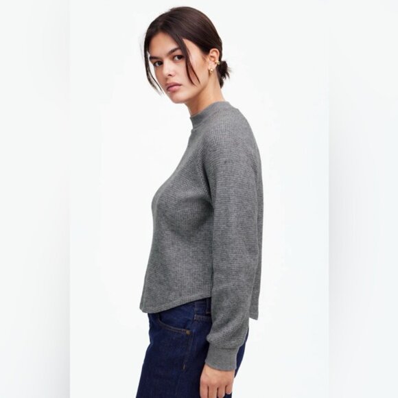 Madewell Waffle-Knit Long-Sleeve Crewneck Top - NWT - Picture 9 of 10